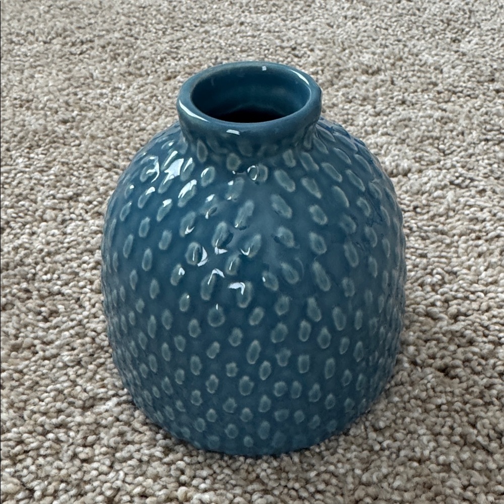 Small Textured Blue Vase
